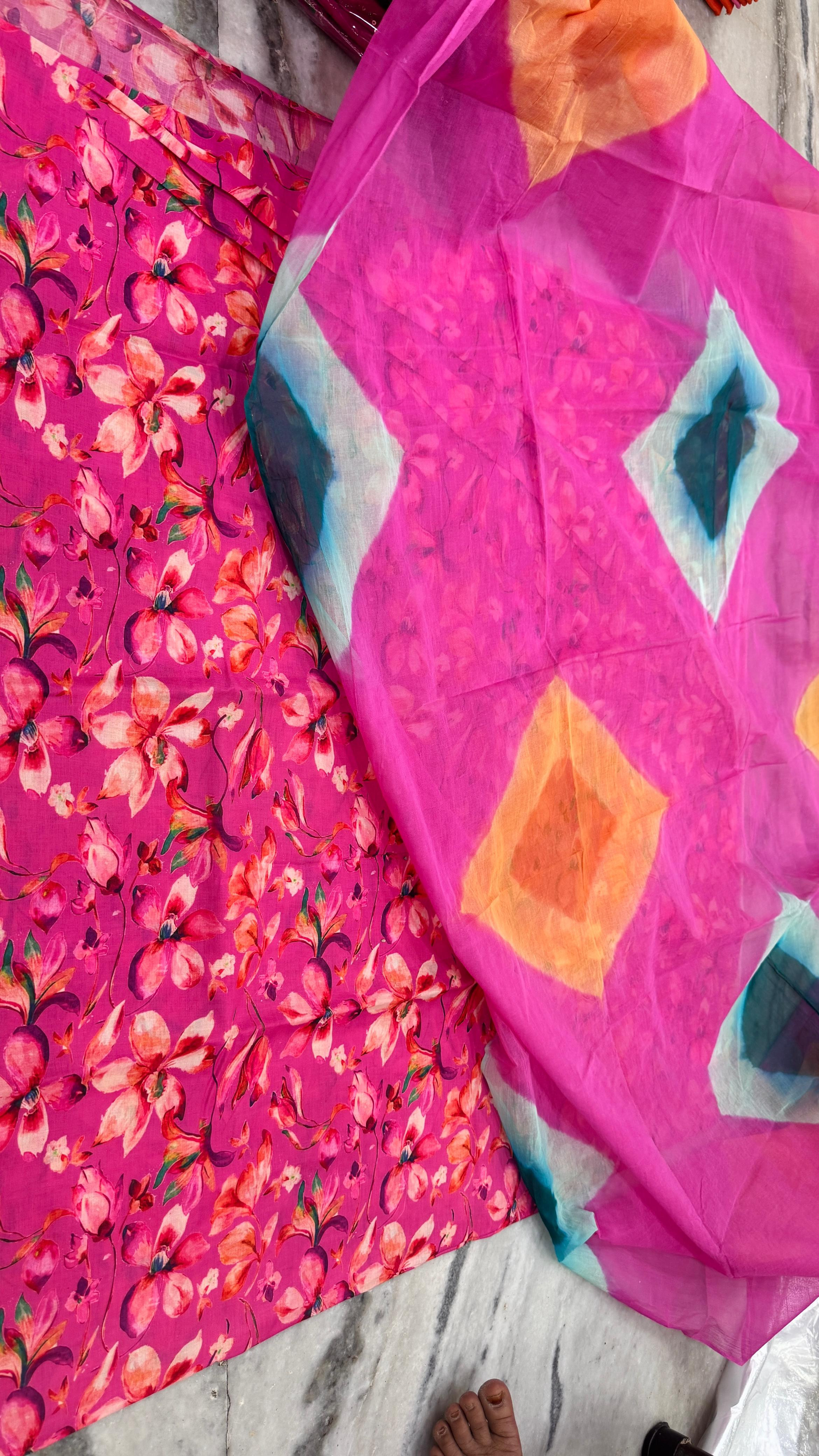 Designer Cotton Digital Printed Suit Sharbati Odhna