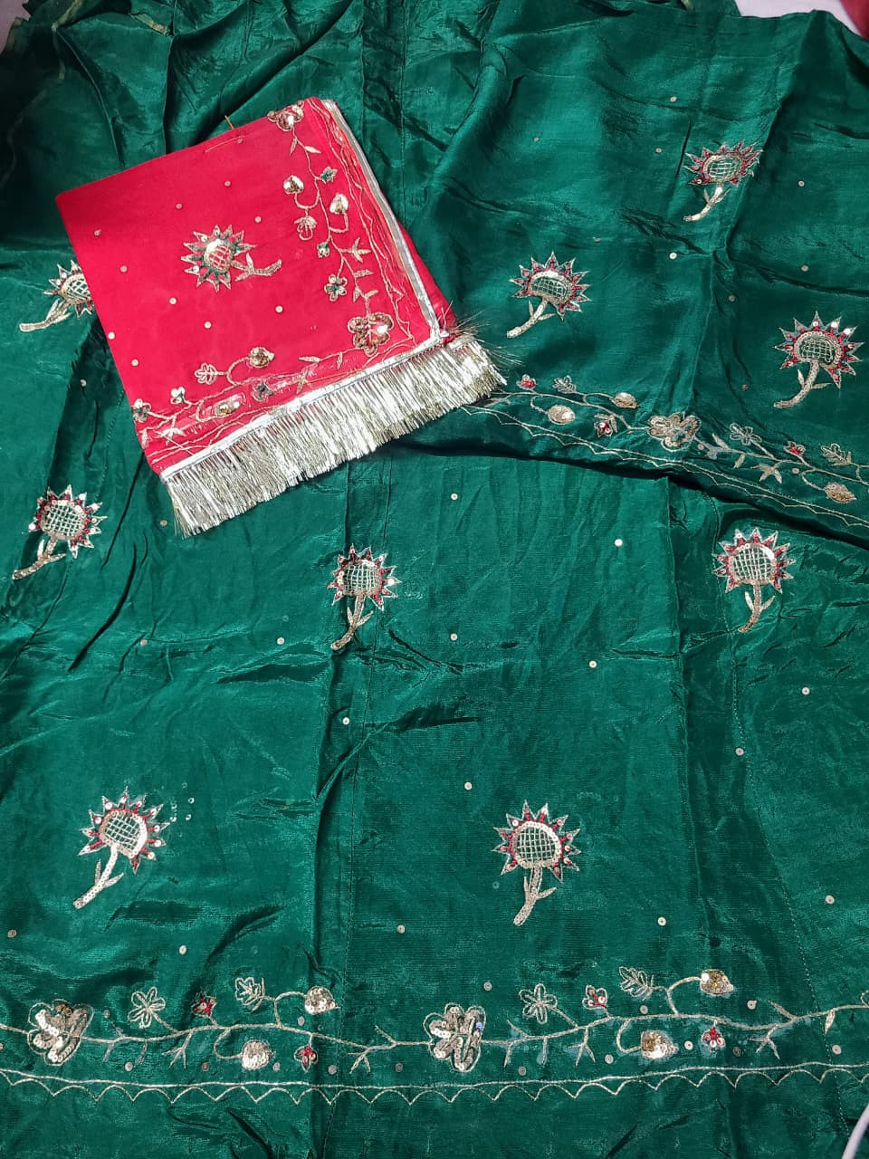 Product Title: Rajputi Poshak – Hand Work Semi-Stitched Rajputi Traditional Dress
