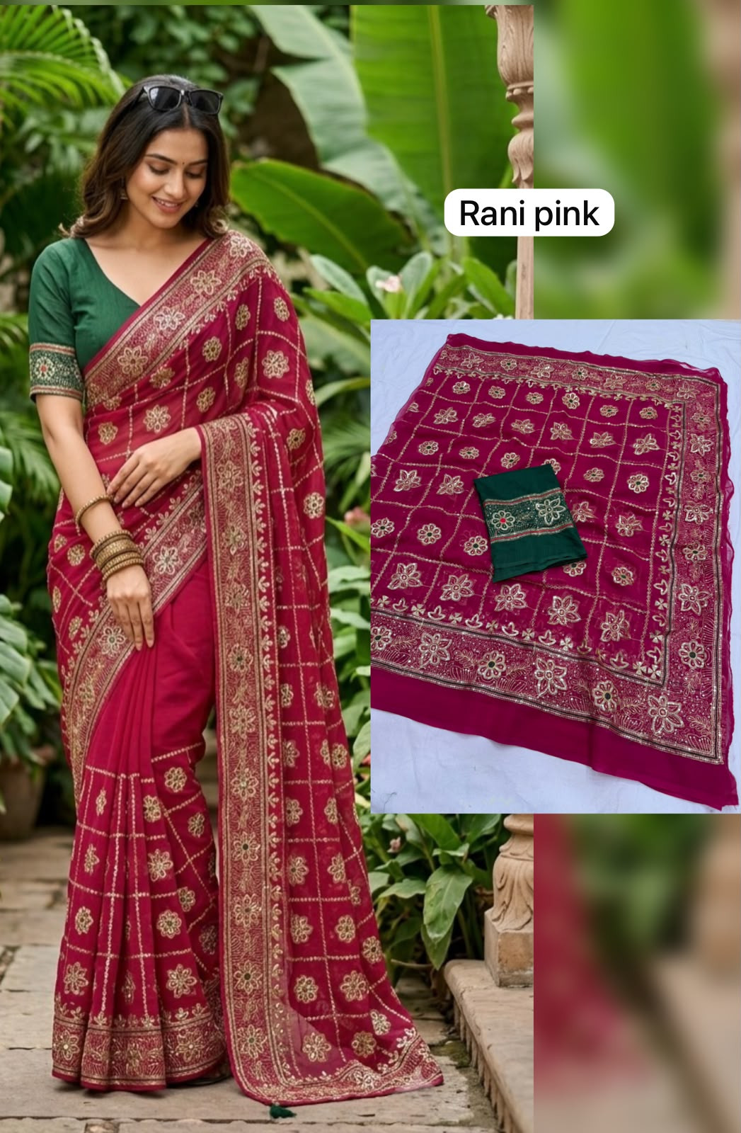 Premium Royal Georgette Sequence Work Saree with Matching Blouse | Party Wear Designer Saree