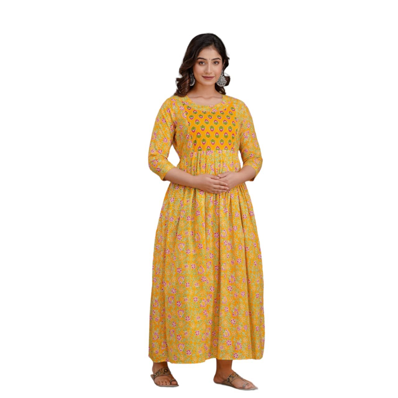 Orange Maternity Feeding Kurti