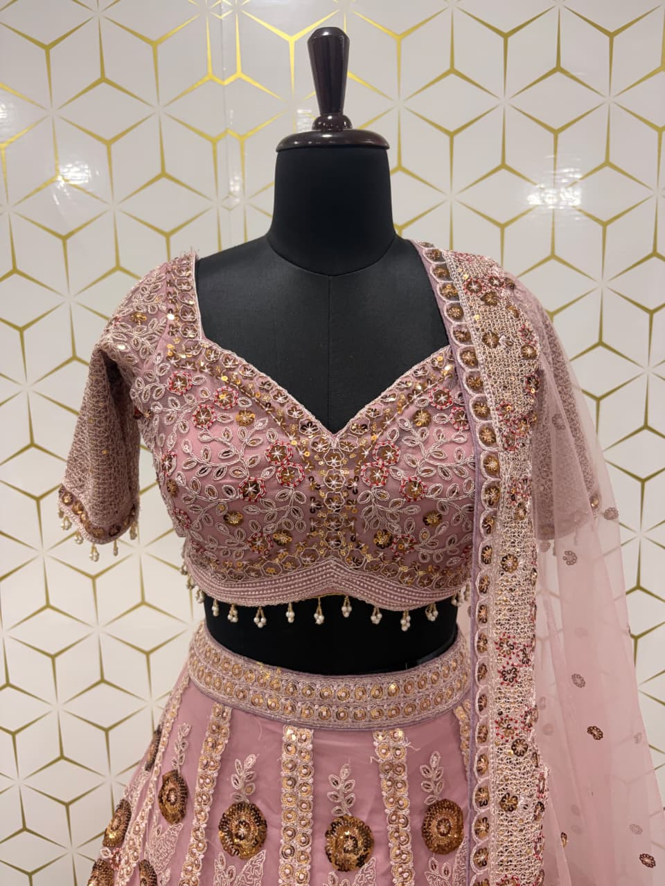 Premium Butterfly Net Designer Lehenga Choli | Heavy Embroidery, Dori & Glass Sequins Work | Heavy Cancan & Canvas | 3.5 Meter Flair