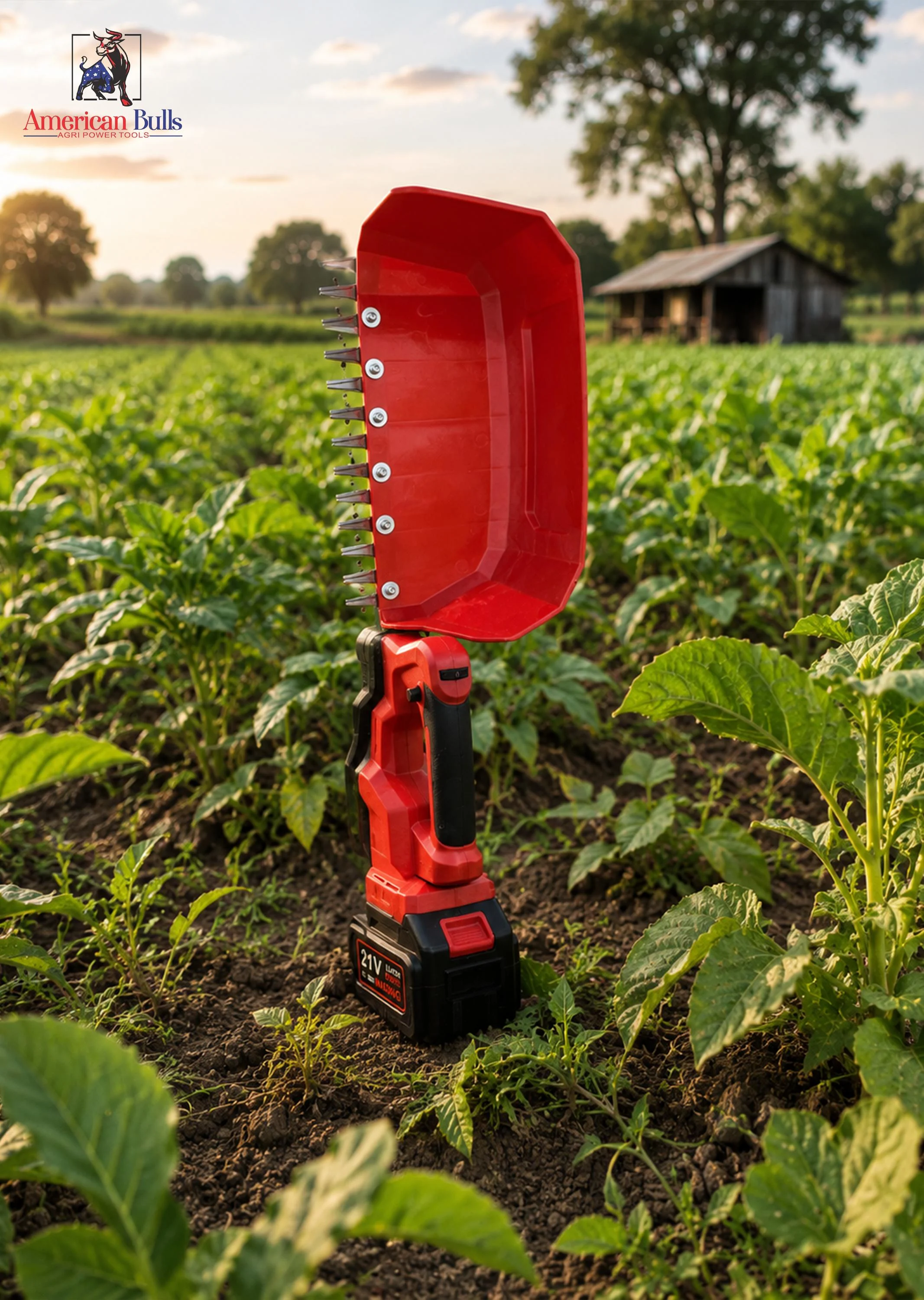 American Bulls Tea Picker Cordless – Battery Operated Tea Leaf Harvesting Machine for Fast & Efficient Plucking