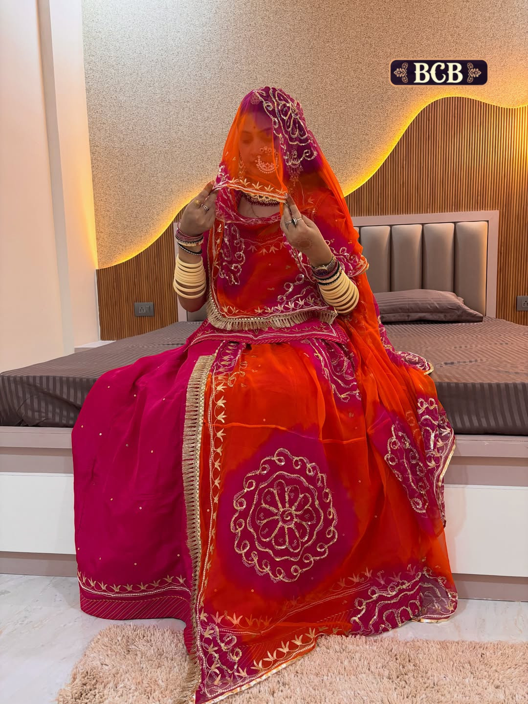 Premium Satin Suit with Humrahi Pure Odhani | Handwork White Moti, Aari Taari & Sequence Work | Boutique Rajputi Poshak