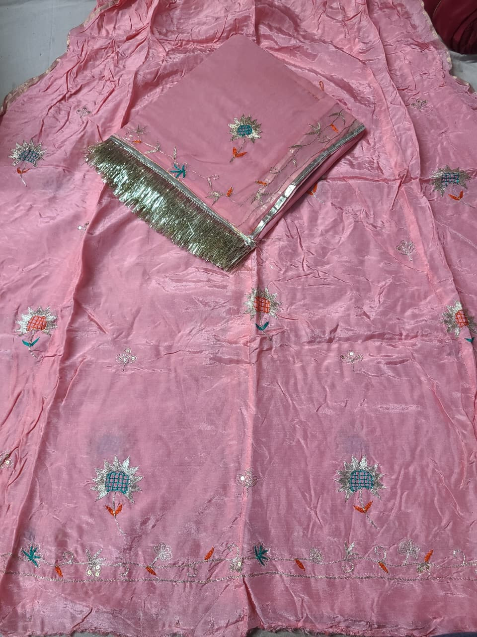Product Title: Rajputi Poshak – Hand Work Semi-Stitched Rajputi Traditional Dress