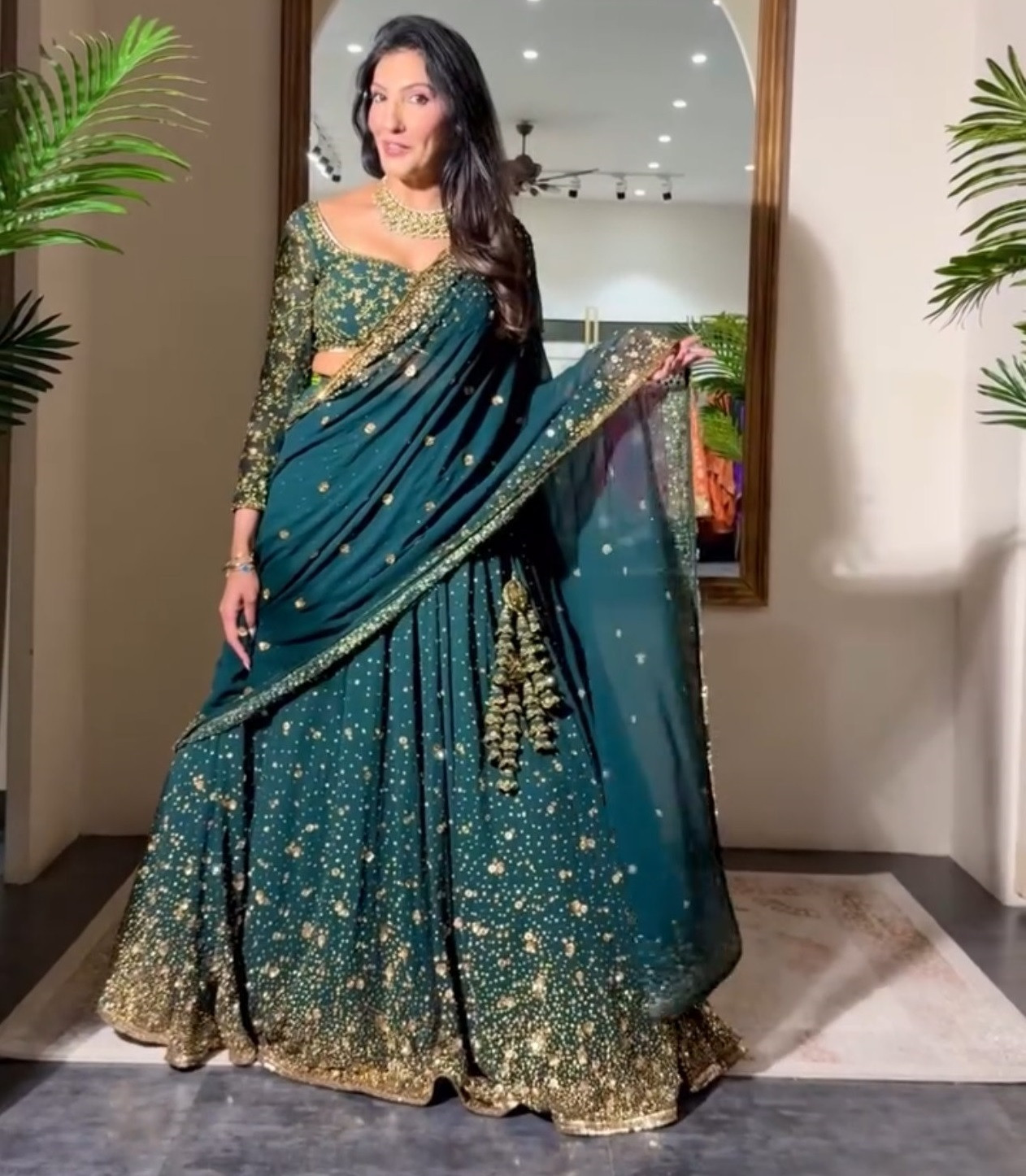 Premium Georgette Heavy Embroidery Lehenga Set