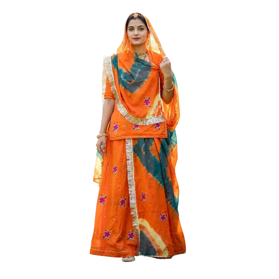 Rajputi Poshak Daily Wear Suit for Women – Chanderi Cotton | Unstitched | Up to 3XL