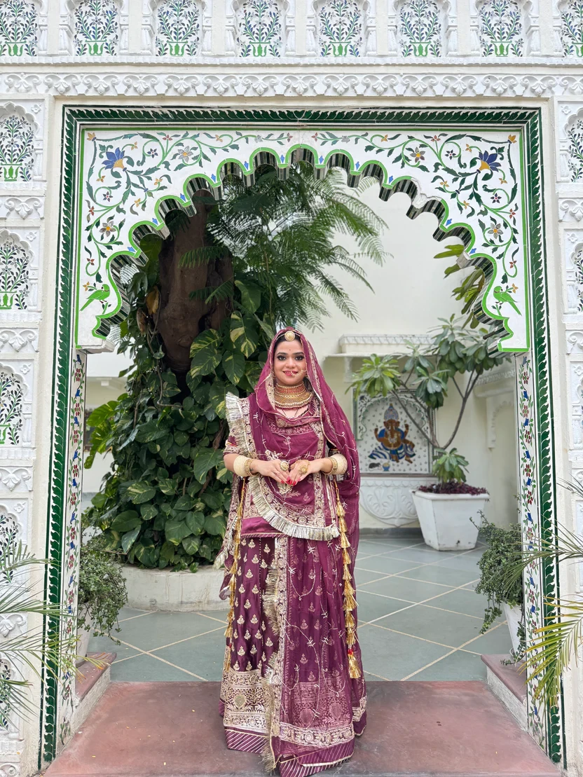 Satin Suit Rajputi Poshak With Hamrai Odhna