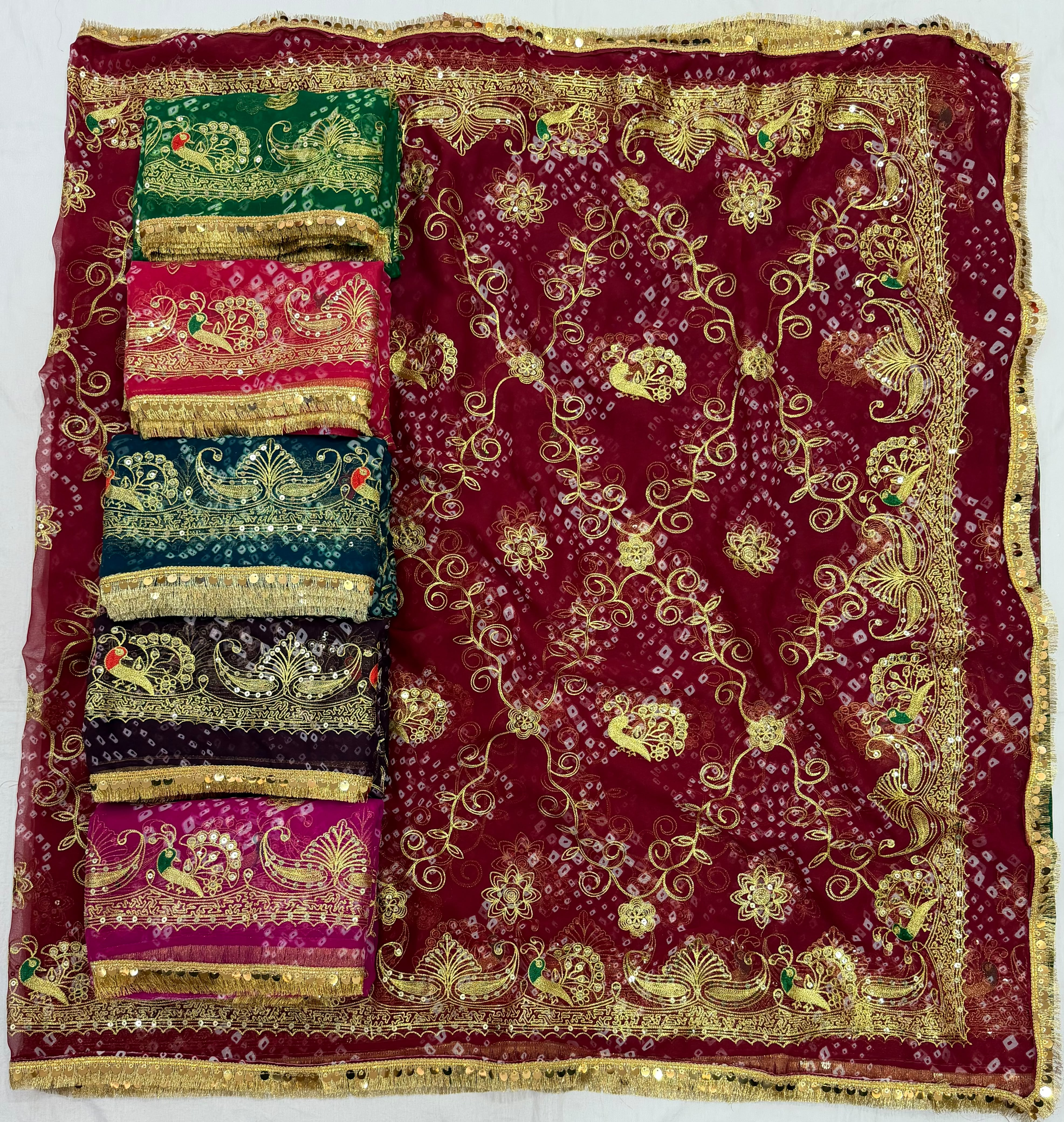 Premium Royal Georgette Bhandej Saree With Unstitch Blouse
