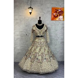 4 Meter Flared Premium Soft Net Lehenga with Coding Sequins Work | Semi-Stitched Lehenga with Can-Can & Canvas Layers | Elegant Party & Wedding Wear