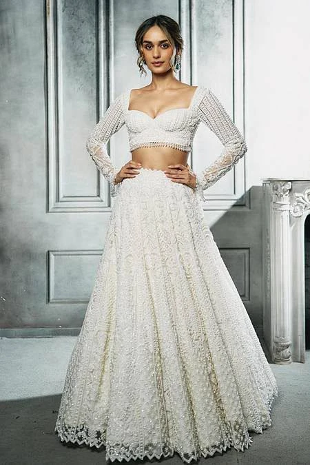 Premium Butterfly Net Embroidered Sequins Lehenga Choli with 4 Meter Flare & Dupatta | Semi-Stitched Bridal Party Wear