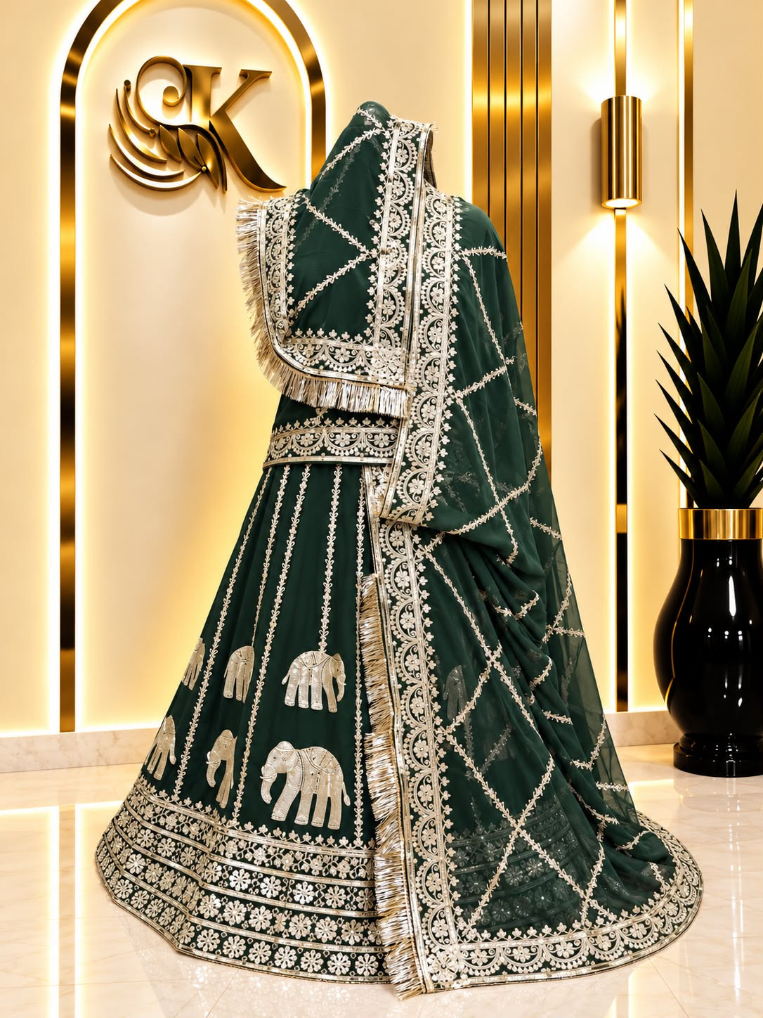 Vintage Half Pure Rajputi Poshak – 4 Meter Lehenga with Chapat Zari & Sequin Work