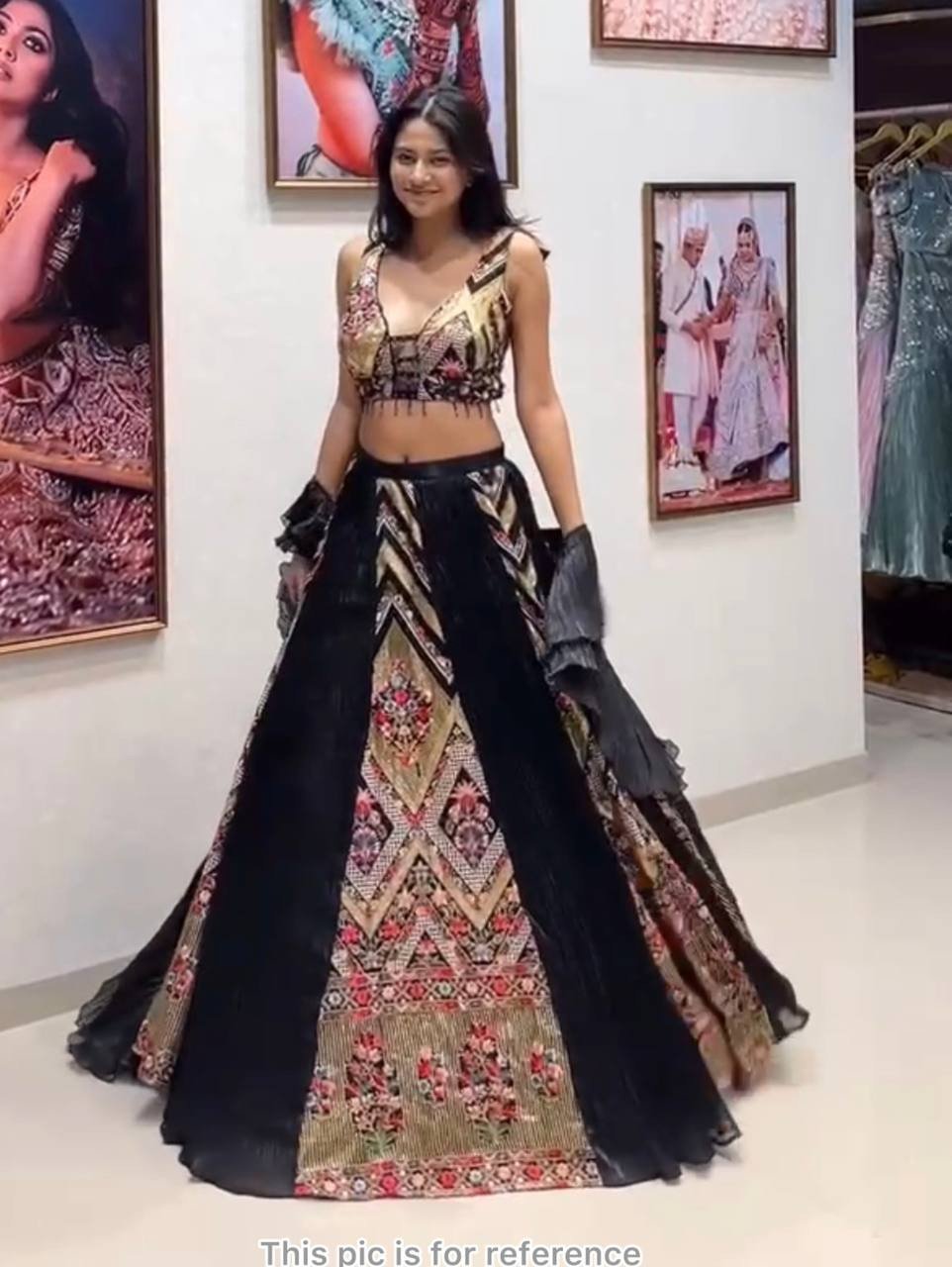 4 Meter Flared Faux Georgette Lehenga Set with Sequins Embroidery, Can-Can & Canvas Layer | Semi-Stitched Designer Ensemble