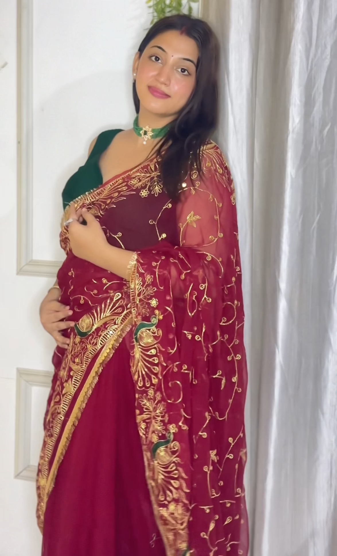 The Peacock Royal Rajputi Darbari Saree With Blouse