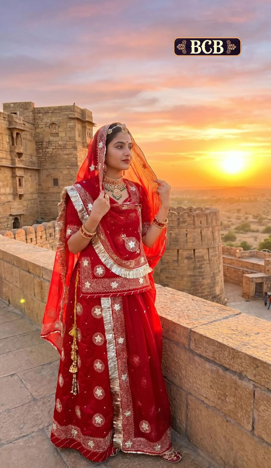 Rajputi Poshak – Traditional Zari Gota Work Suit