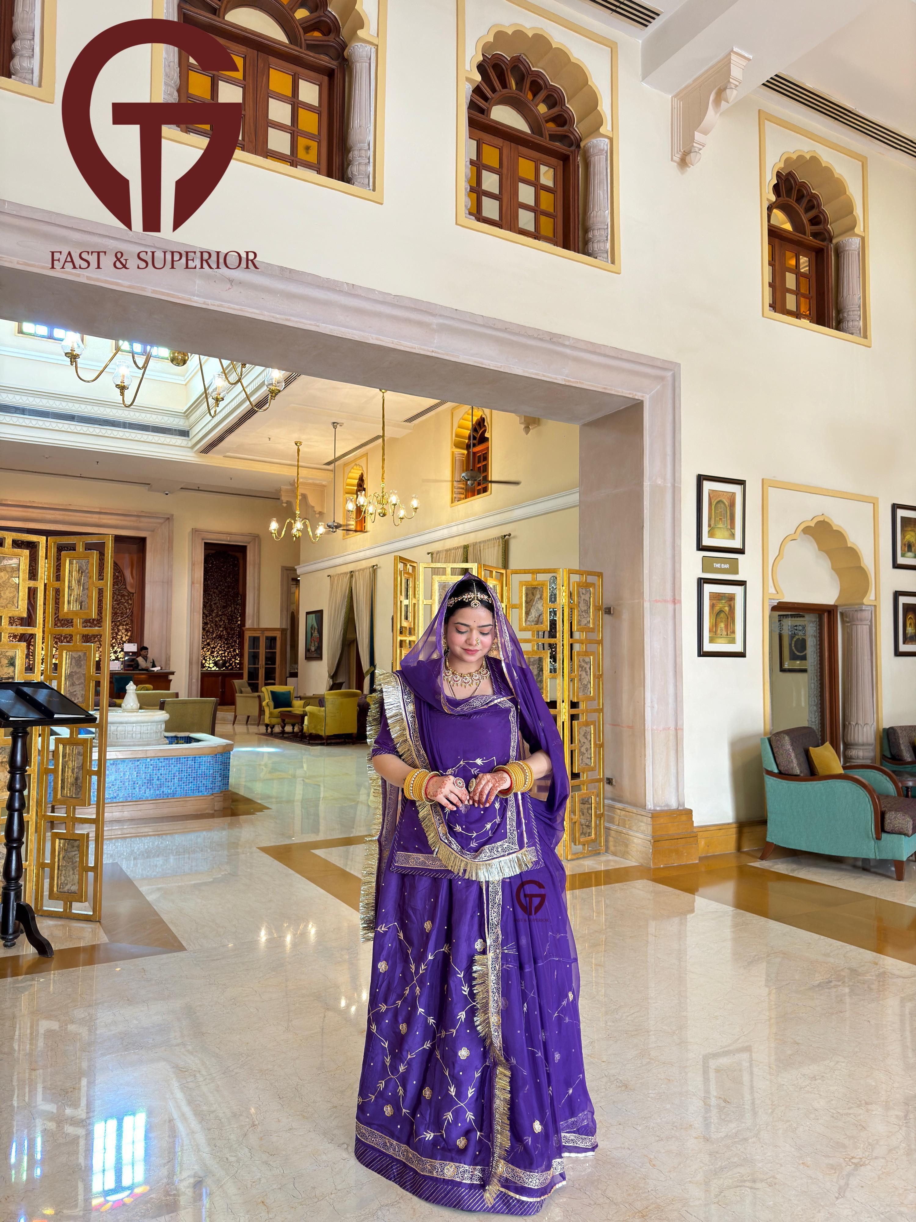 Touch resham dabka kundaan rajputi poshak