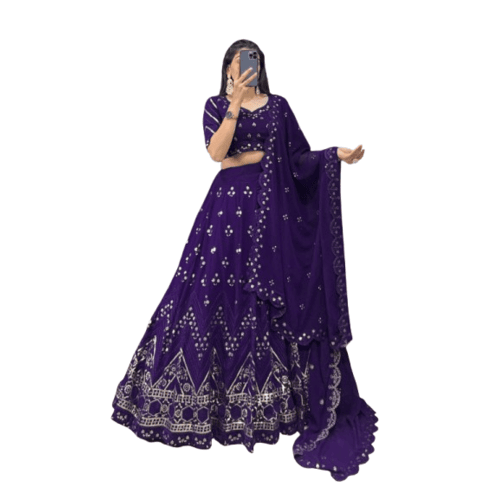 Embroidery work lehenga with duptta set for women