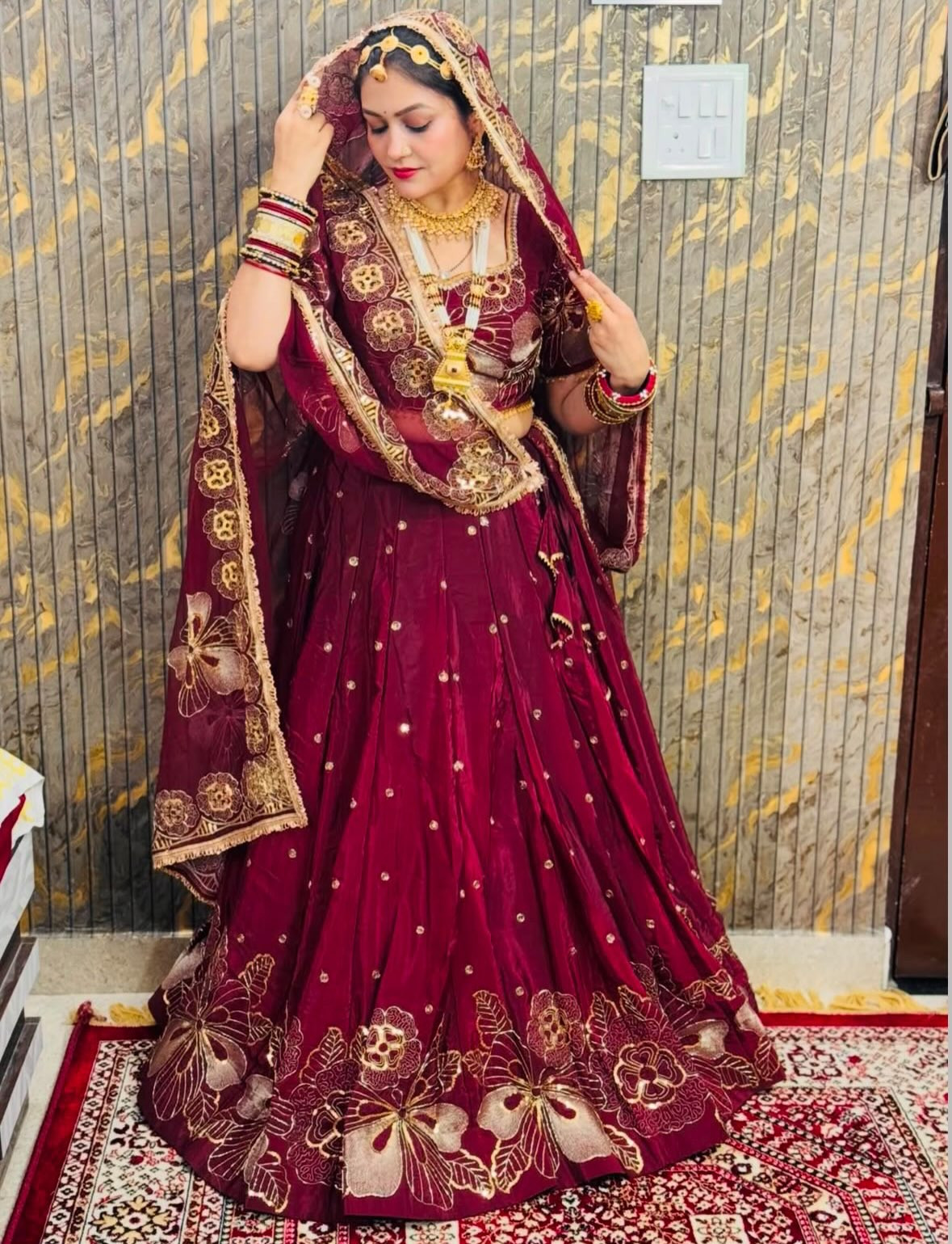 Premium Heavy Gher Rajwadi Vintage Lehenga Set