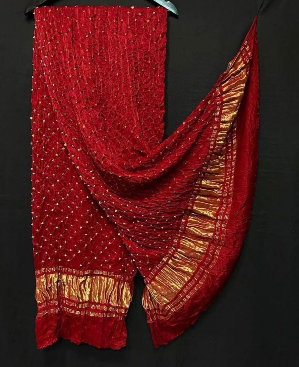 Elegant Modal Silk Bandhej Dupatta with Heavy Tissue Pallu – Premium Dott Bandhej Collection