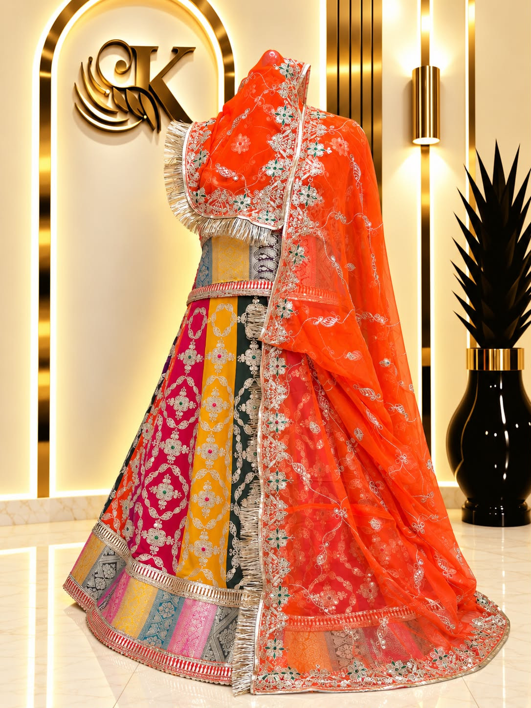 Pachranga Vintage 4 Meter Flared Lehenga Rajputi Poshak – Traditional Royal Look