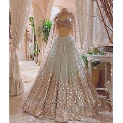 Mirror Work Lehenga with Cancan & Canvas