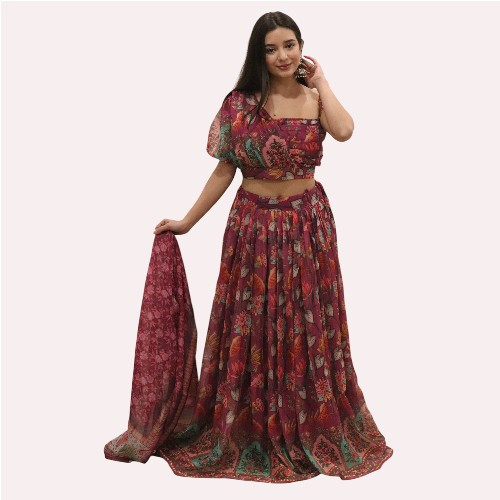 Designer Ready To Wear Digital Print Lehenga Choli For Women