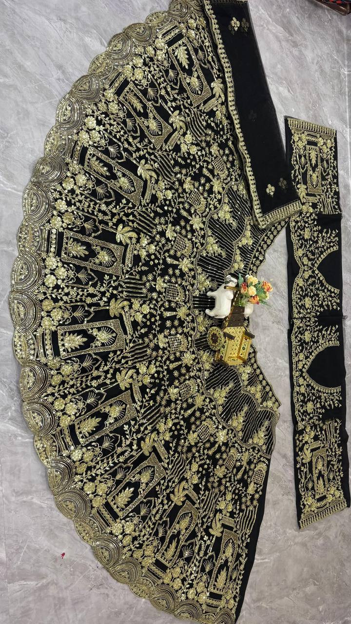 4 Meter Flared Premium Soft Net Lehenga with Can-Can & Canvas | Sequins Coding Work | Glamorous Semi-Stitched Lehenga Set