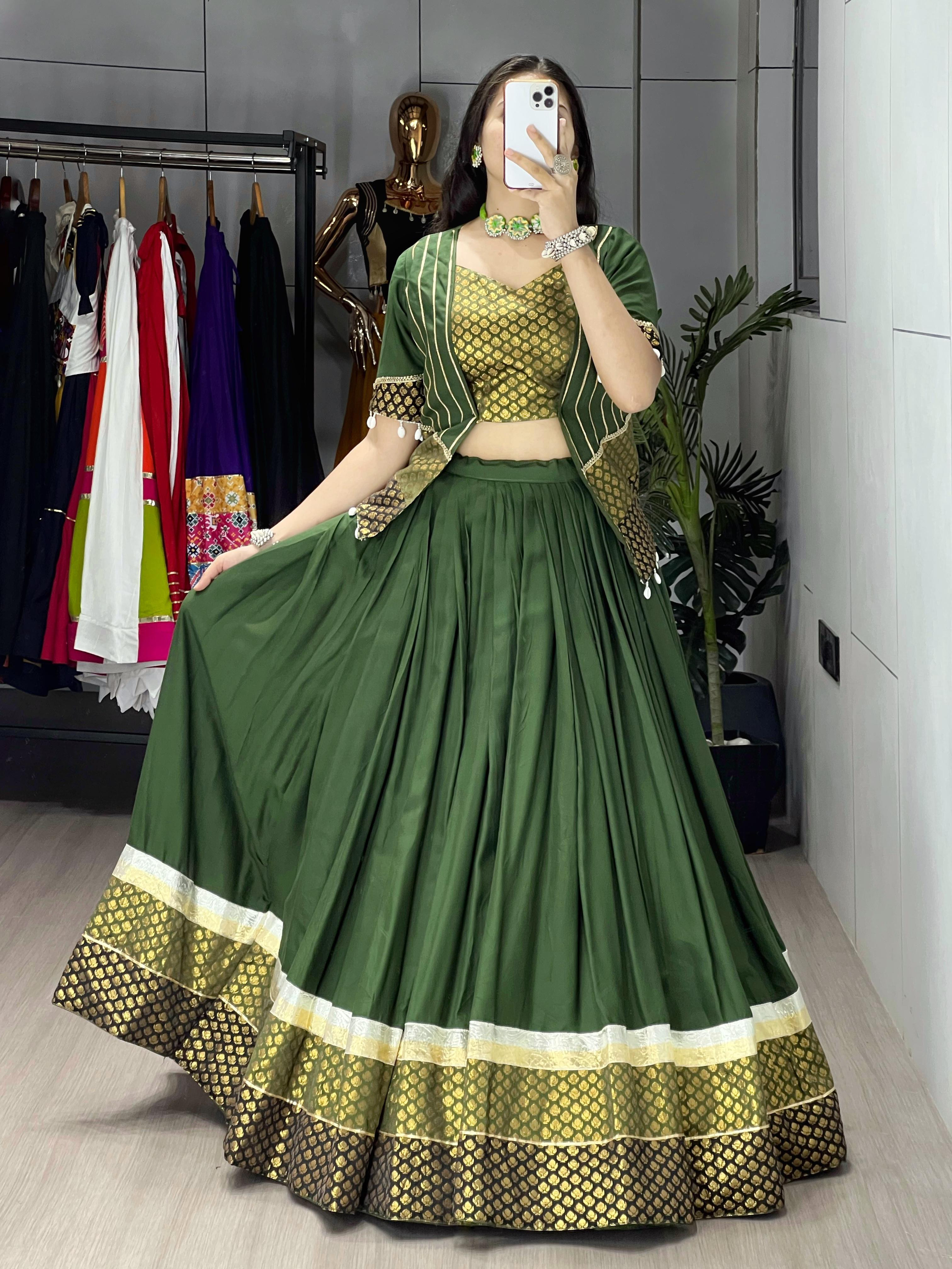 Luxury Silk Chaniya Choli with Embroidered Koti - Indian Wedding & Festive Wear