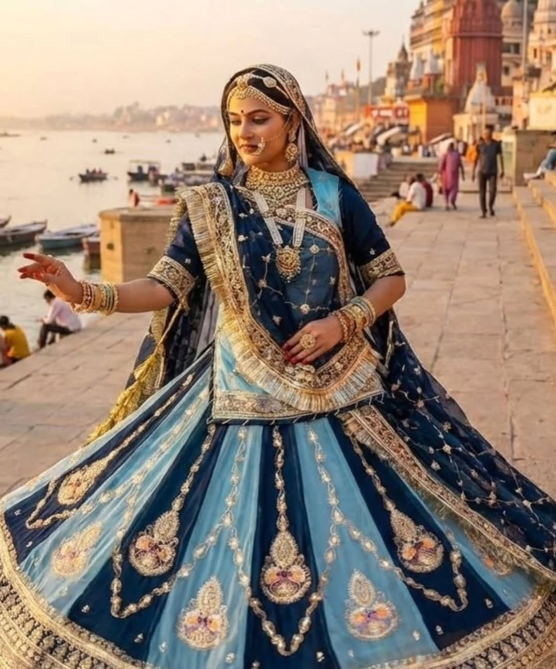 Designer 5 Mtr Rajwadi Style Premium Lehenga Poshak Set