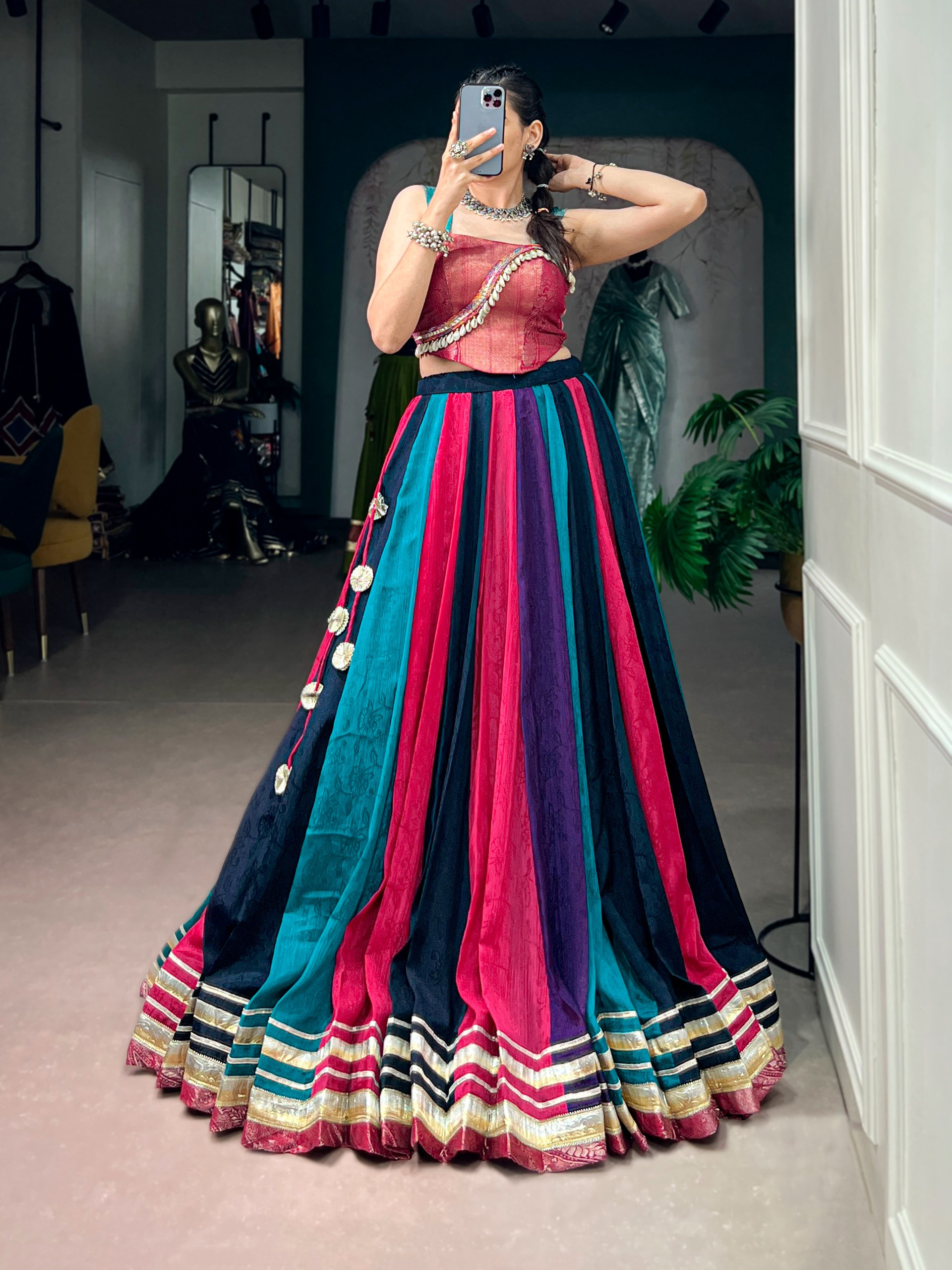 Elegant Red Chaniya Choli Lehenga for Women - Festive & Wedding Wear