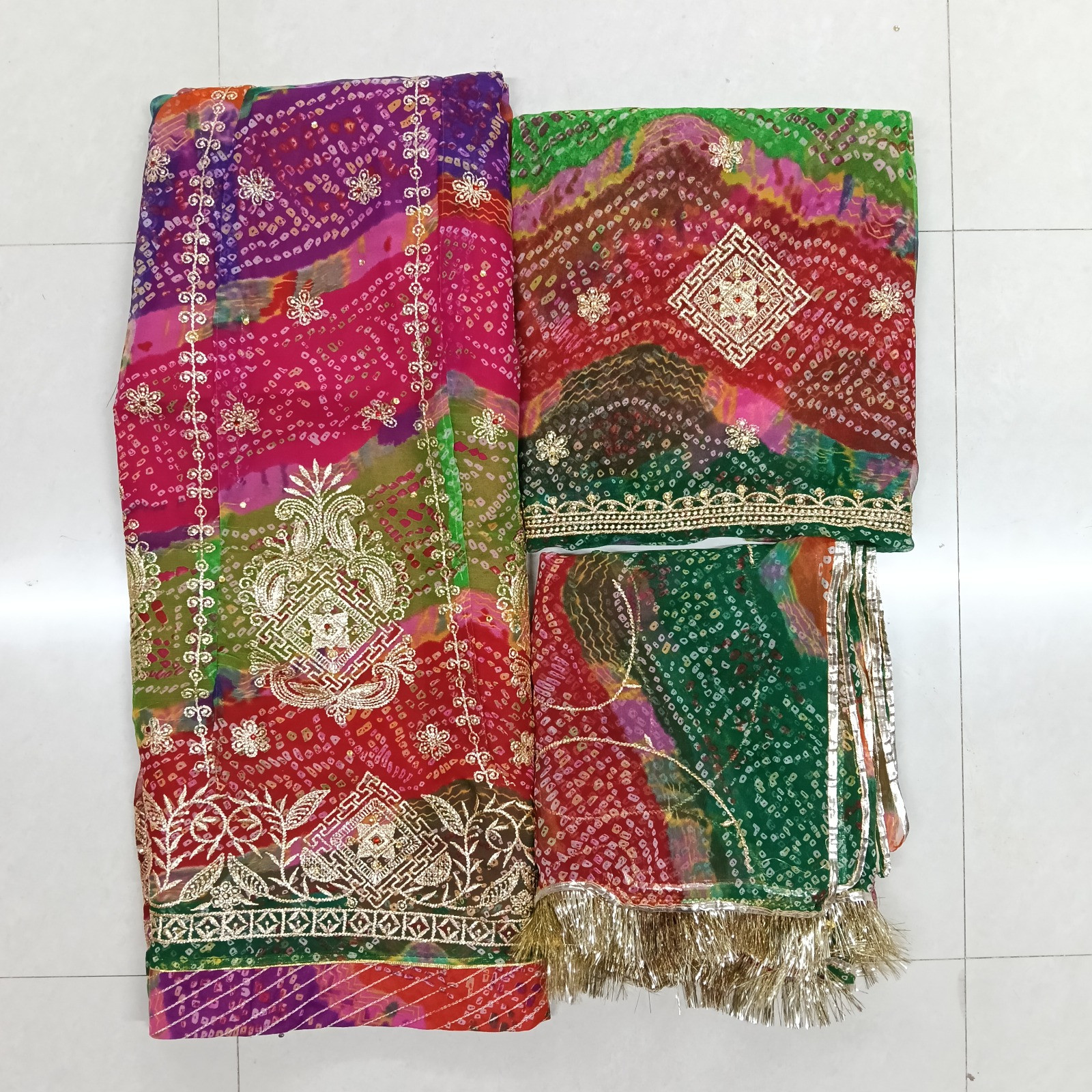 Regal Panchrangi Half-Pure Poshak with Kundan Work