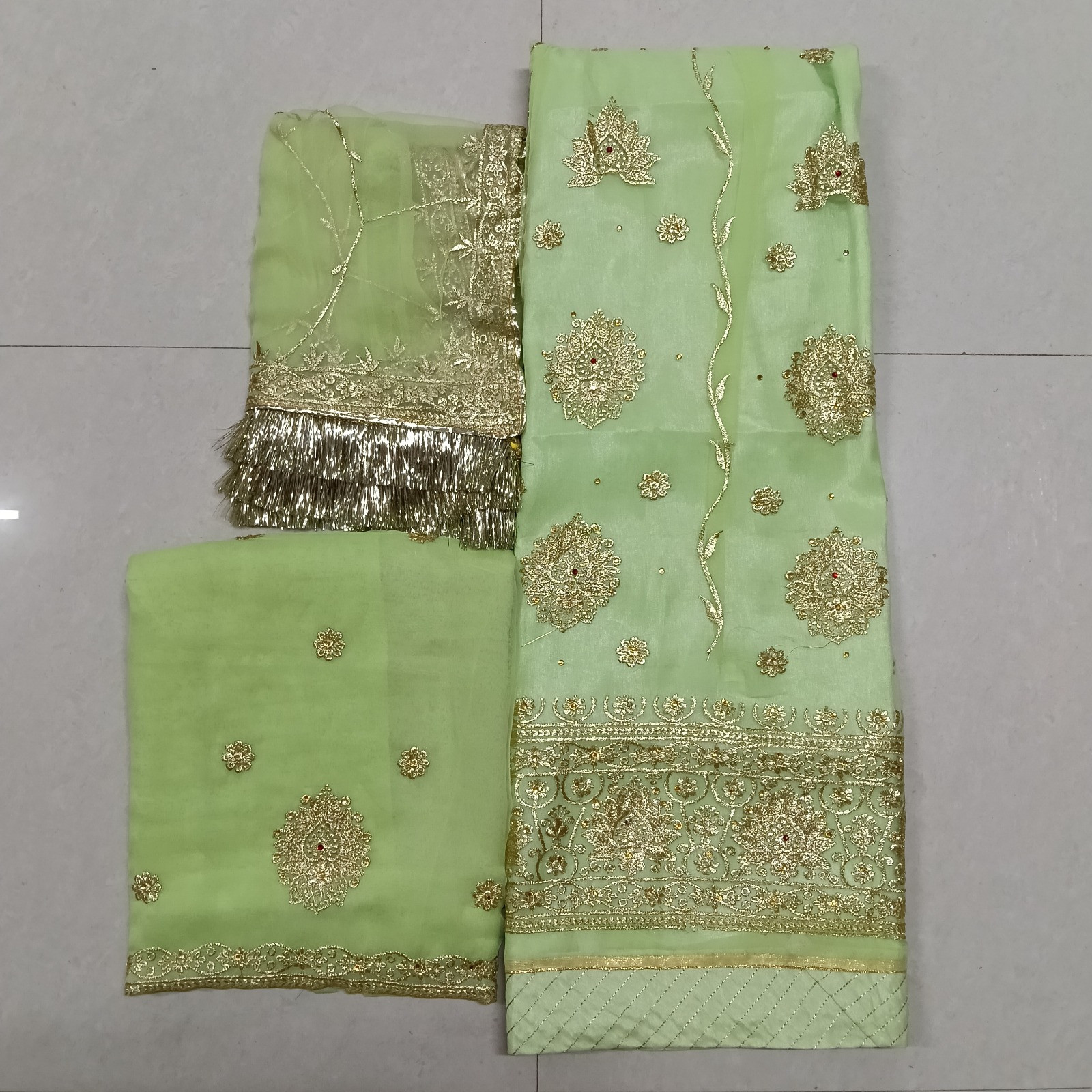 Heavy Designer Rajputi Poshak – Half Pure Fabric with Fancy Stone Kundan Work