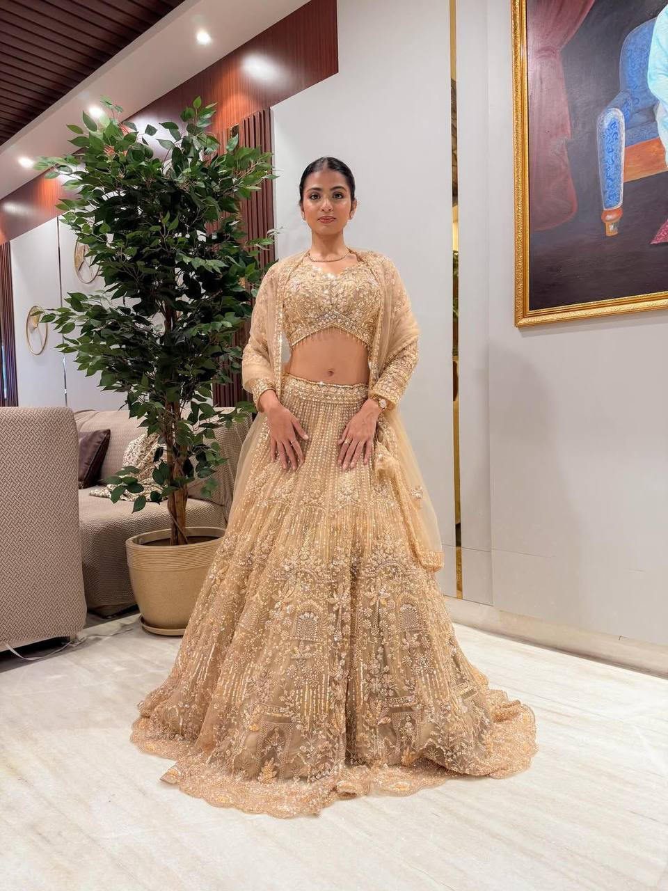 Premium 4 Meter Flared Soft Net Lehenga Choli with Sequins Work & Dupatta