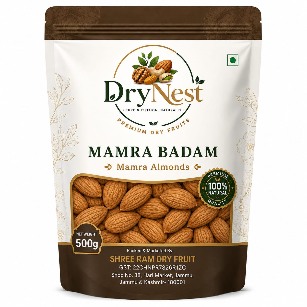 DryNest Premium Mamra Badam (Mamra Almonds) – 500g