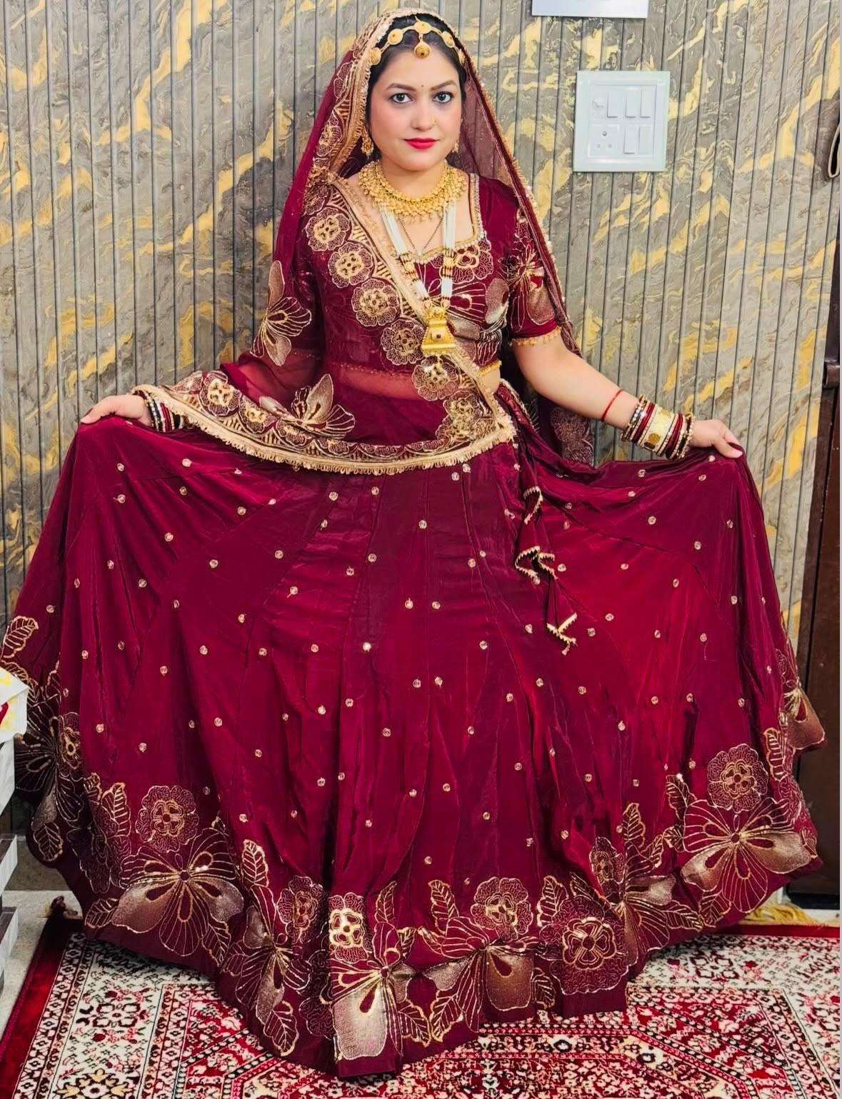 Premium Heavy Gher Rajwadi Vintage Lehenga Set