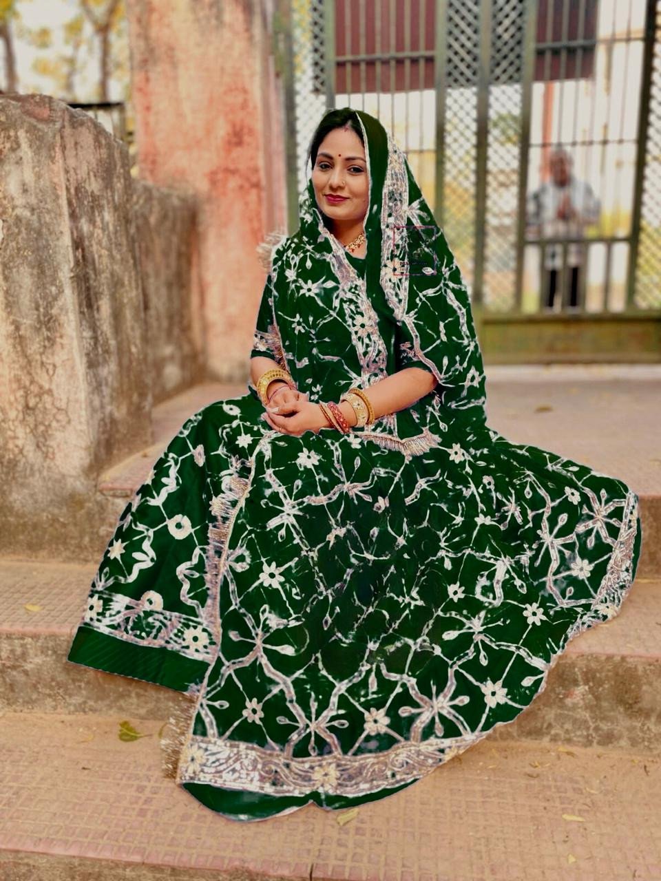 Designer Crepe Rajputi Poshak For Women