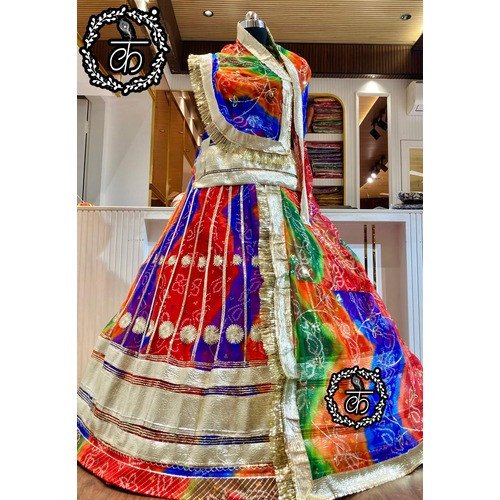 "Vibrant Pachrangi Chunnari Poshak for Festive Elegance"