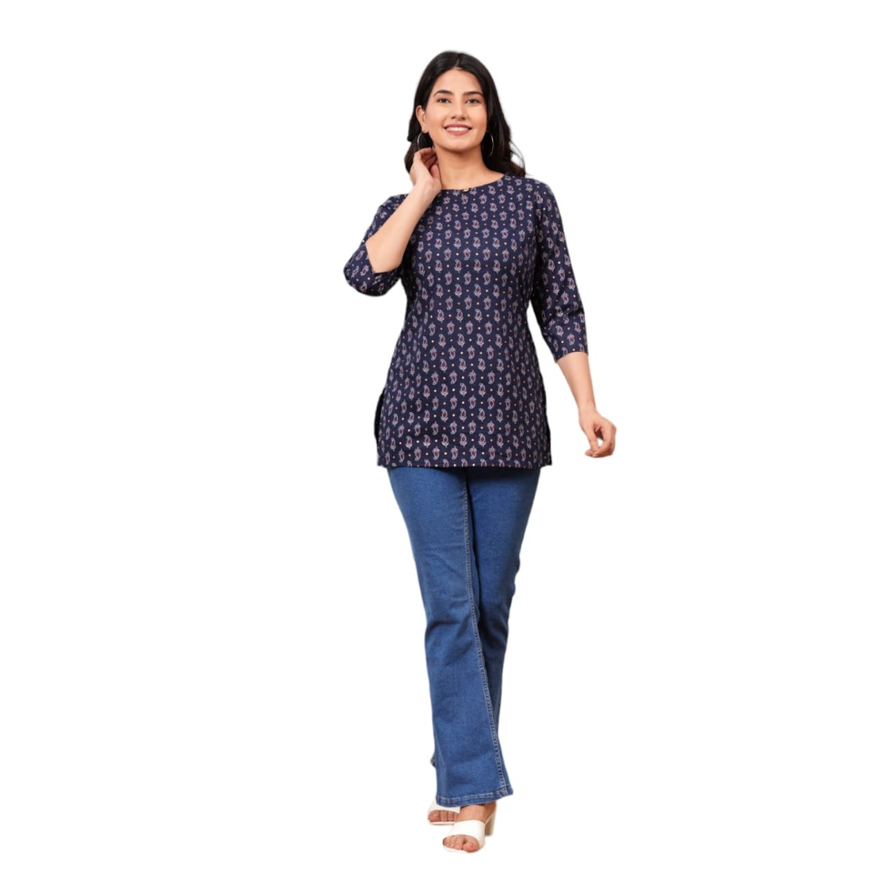 Darkest blue Short Kurti For Women and Girls