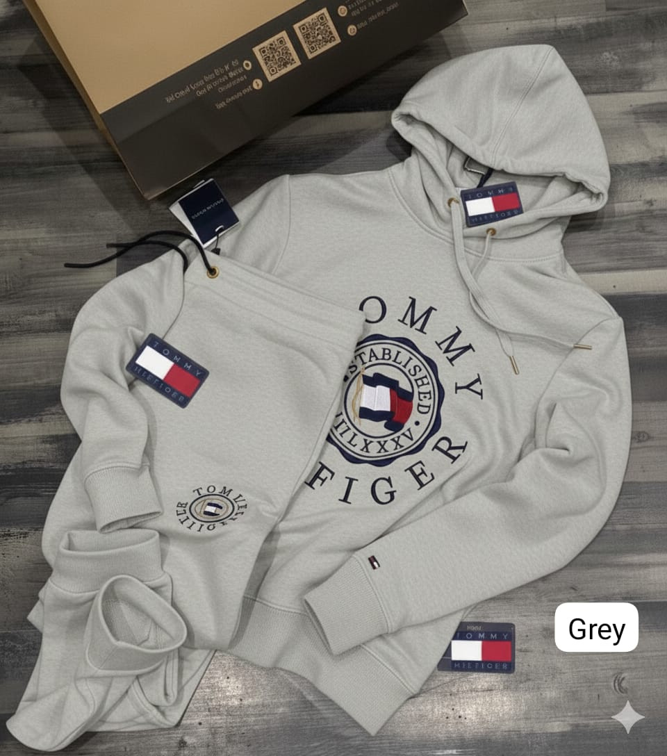 Premium Tommy Hilfiger Hoodie & Lower Winter Tracksuit | Fleece Cotton 480 GSM | Fully Warm