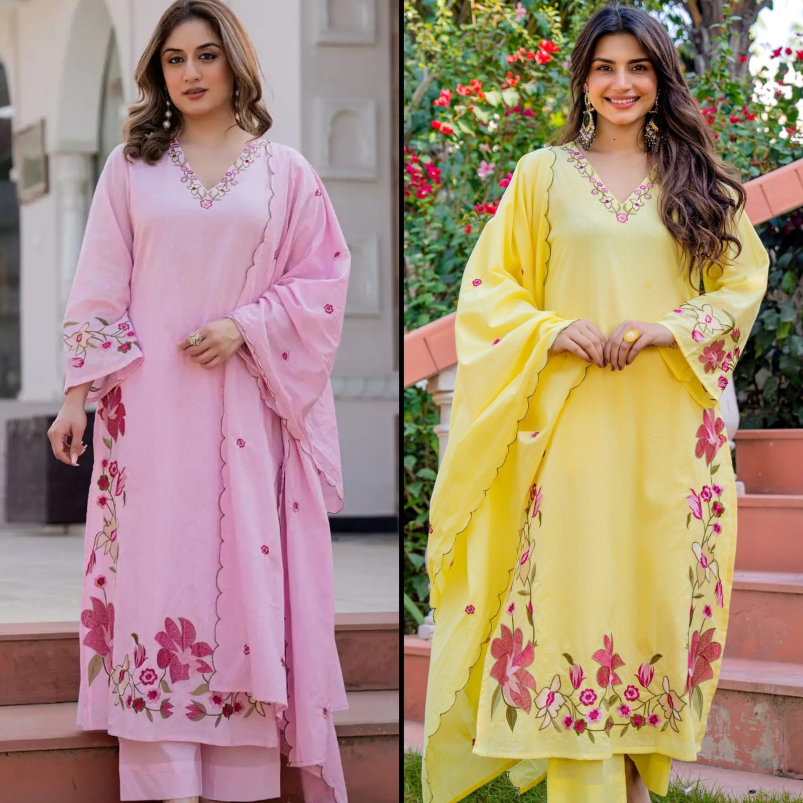 A-Line Embroidered Kurta Pant & Dupatta Set for Women - Elegant Ethnic Wear