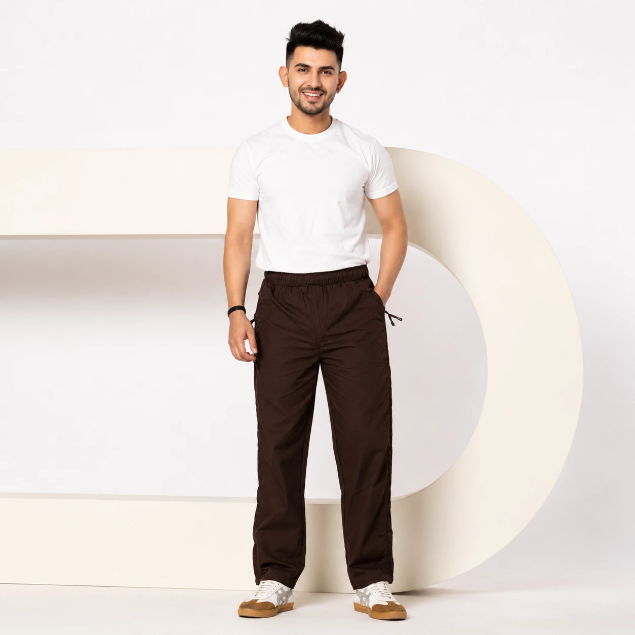 Men's Solid Brown Relaxed Fit Track Pants | Comfortable & Stylish Lower