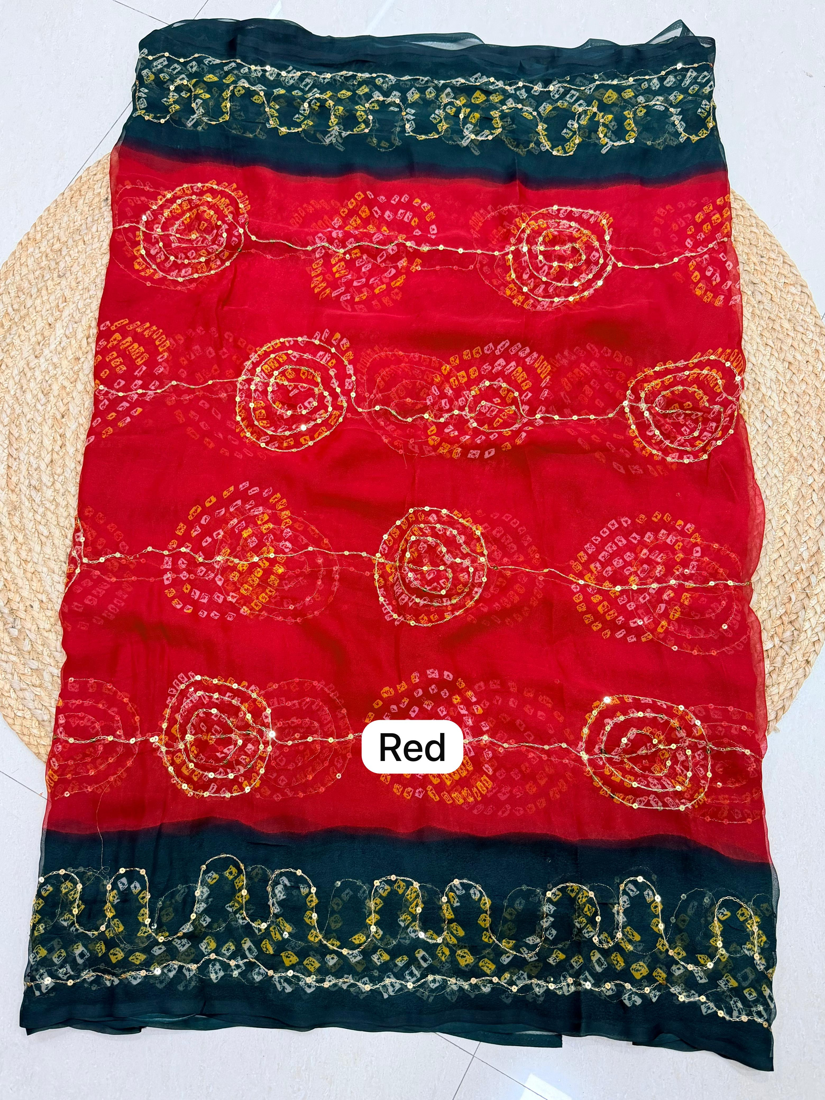 Premium Royal Georgette Saree – Aari Tari Work