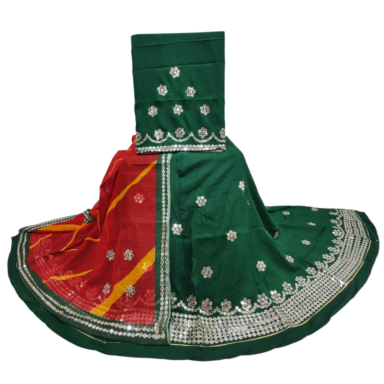 Elegant Cotton Rajputi Suit with Traditional Gota Work