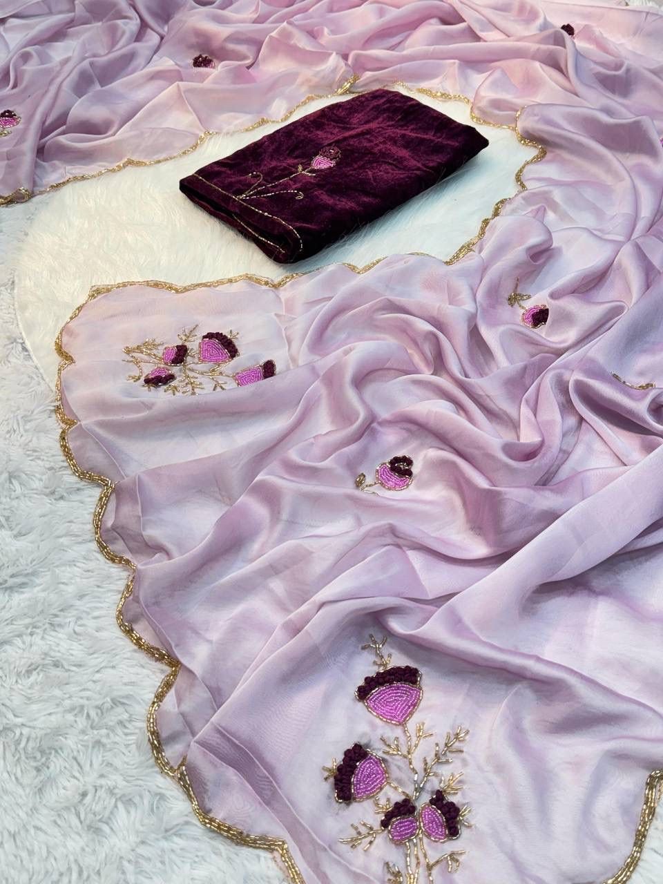 Designer Soft Two Tone Rangoli Silk Saree For Women