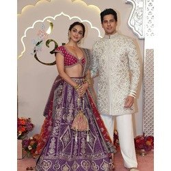 Embroidery Sequins Work Japan Satin Silk Lehenga with 4 Meter Flare | Semi-Stitched Lehenga with Can-Can, Canvas Layer & Faux Georgette Dupatta