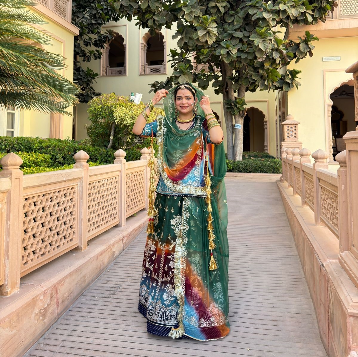 Bindani Elegant Organza Poshak Collection: 5 Exquisite Colors(Semi Stich)