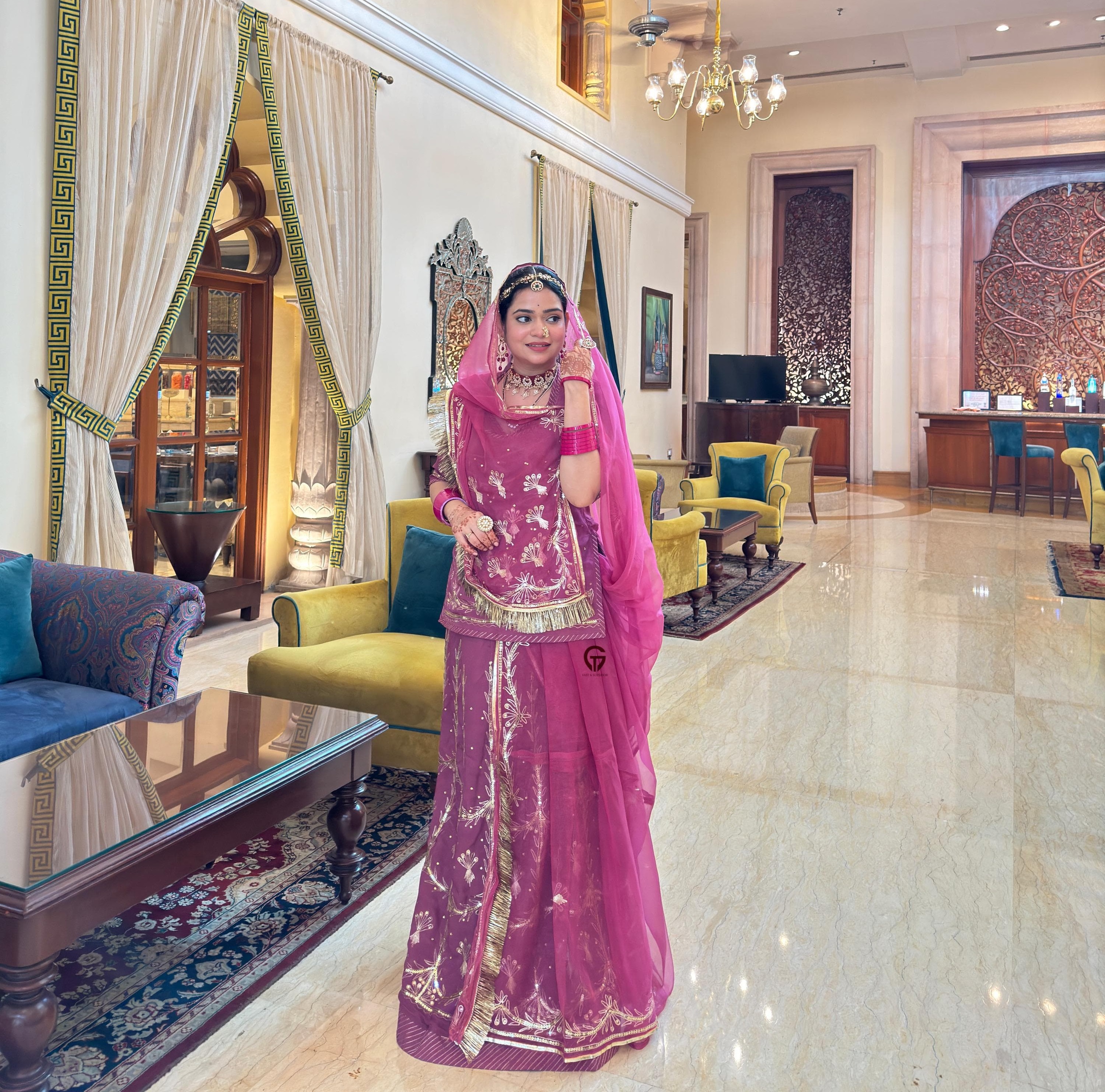 Fancy Crape With Zari Aree Tari Work Boutique Range Rajputi Poshak