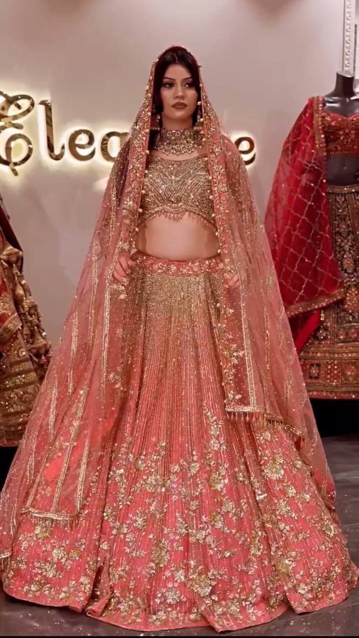 4-Meter Flared Sequins Embroidery Lehenga with Can-Can & Canvas Layers – Semi-Stitched Fox Georgette Glam Set