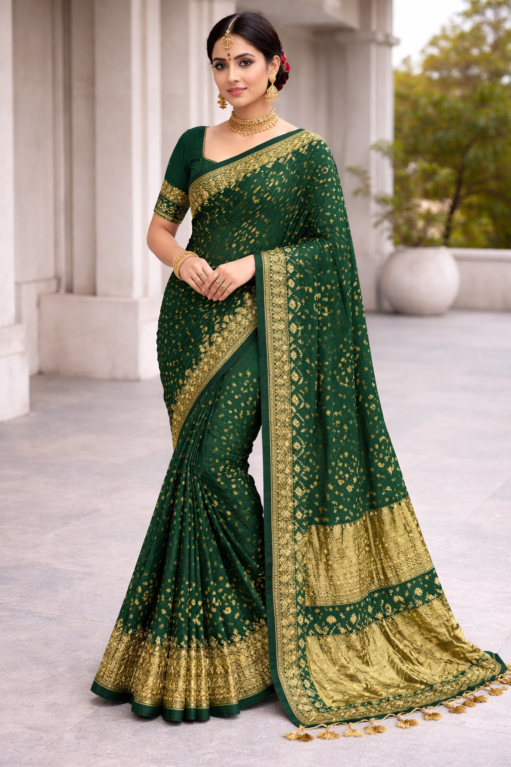 Gaji Silk Bandhani Saree - Exquisite Handcrafted Indian Traditional Wear