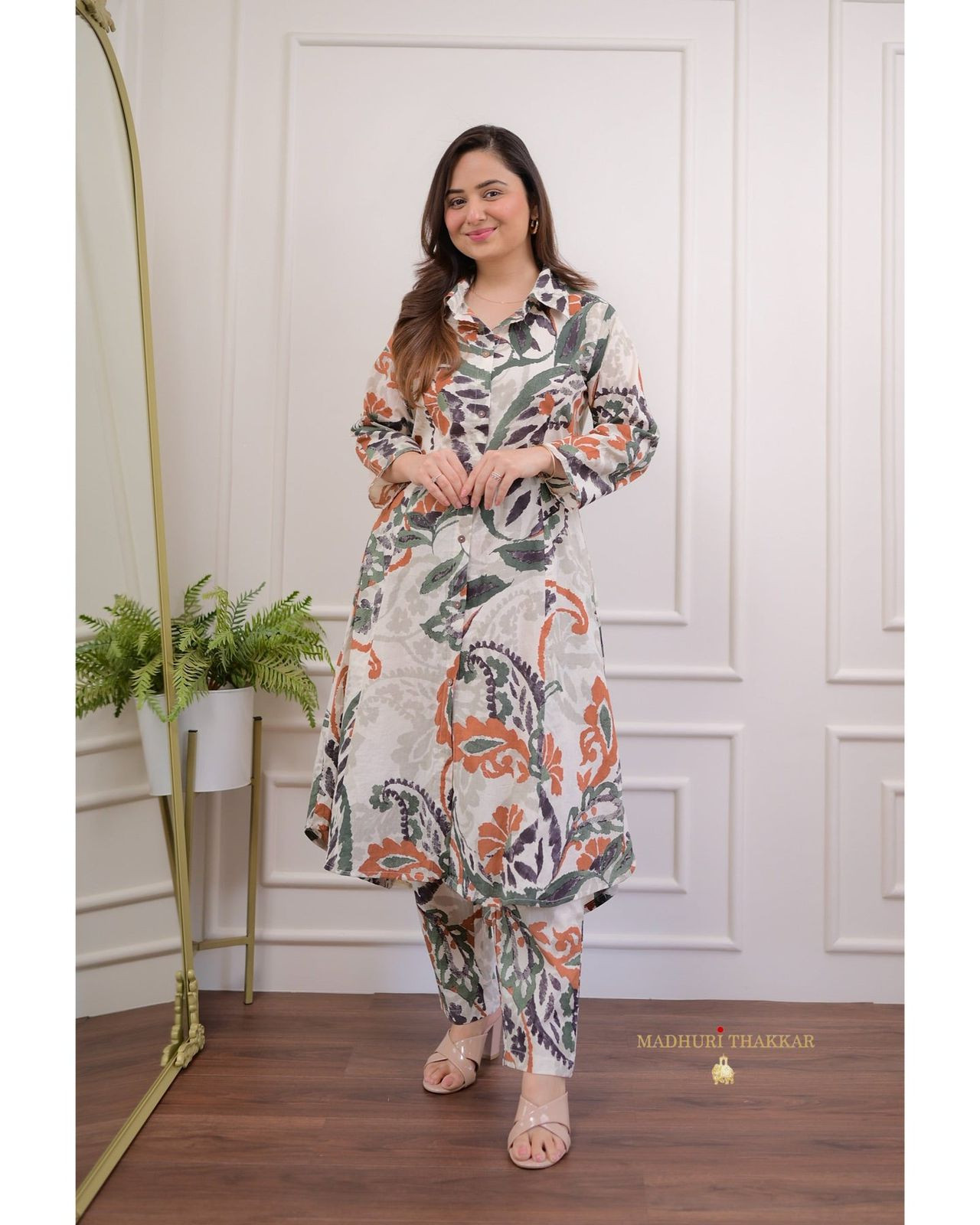 Cotton printed co ord set for women
