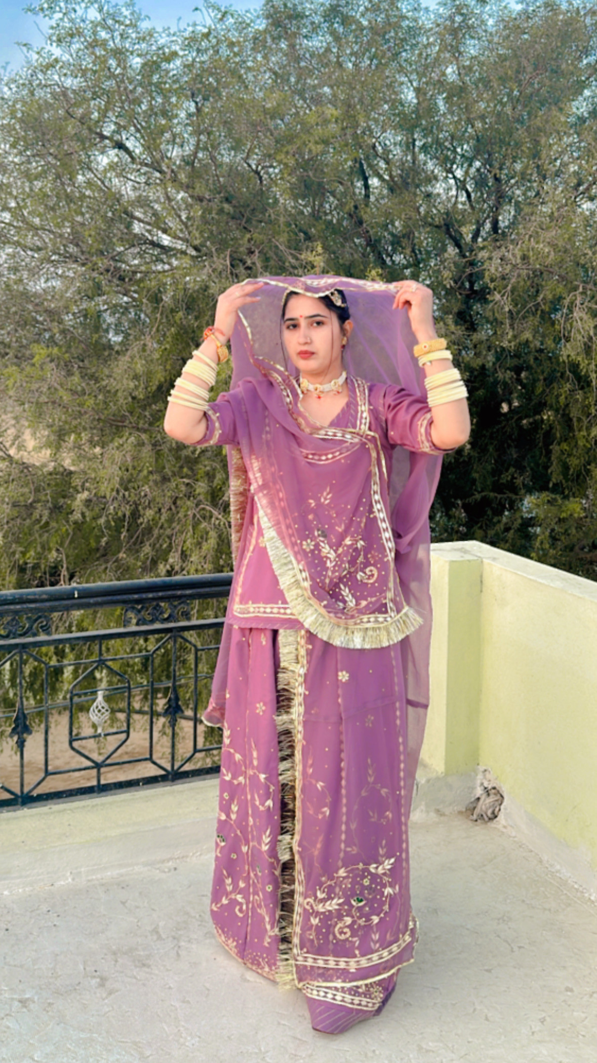 Heavy hand work rajasthani  poshak